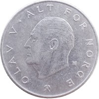Монета Норвегия 1 крона 1977