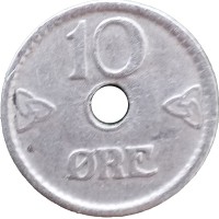 Монета Норвегия 10 эре 1947