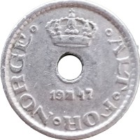 Монета Норвегия 10 эре 1947
