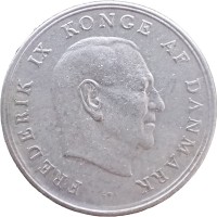 Монета Дания 1 крона 1962