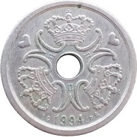 Монета Дания 1 крона 1994