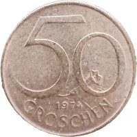 Монета Австрия 50 грош 1974
