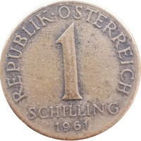 Монета Австрия 1 шиллинг 1961