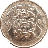 Монета Эстония 1 крона 2006