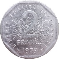 Монета Франция 2 франка 1979