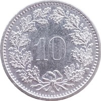 Швейцария 10 раппенов 1990