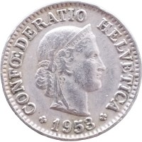 Монета Швейцария 10 раппенов 1953