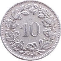 Монета Швейцария 10 раппенов 1953