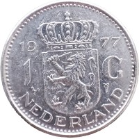 Монета Нидерланды 1 гульден 1977