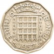 Великобритания 3 пенса 1957