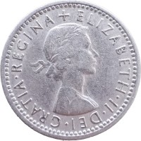 Монета Великобритания 6 пенсов 1961