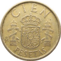 Монета Испания 100 песет 1989