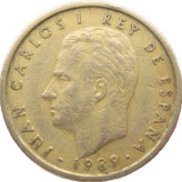 Монета Испания 100 песет 1989
