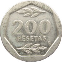 Монета Испания 200 песет 1986
