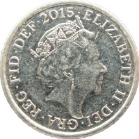 Монета Великобритания 5 пенсов 2015