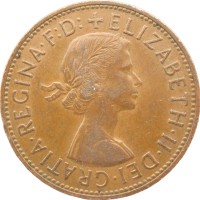 Монета Великобритания 1 пенни 1965