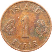 Монета Исландия 1 эйре 1946