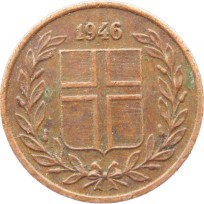 Монета Исландия 1 эйре 1946