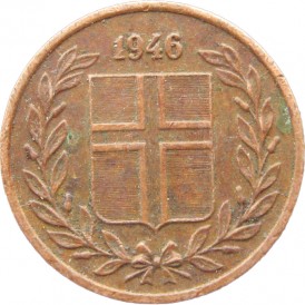 Монета Исландия 1 эйре 1946