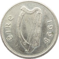 Монета Ирландия 10 пенсов 1993