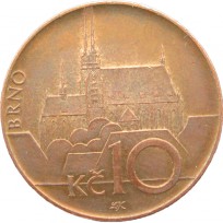 Монета Чехия 10 крон 2003