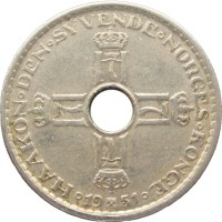 Монета Норвегия 1 крона 1956