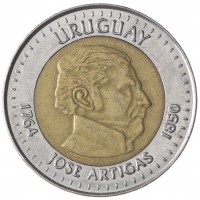 Монета Уругвай 10 песо 2000