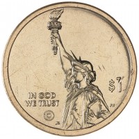 Монета США 1 доллар 2022 Яхта Род-Айленд