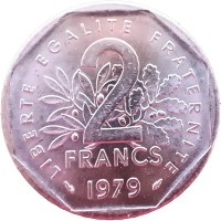 Монета Франция 2 франка 1979
