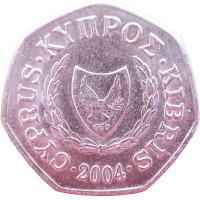 Монета Кипр 50 центов 2004