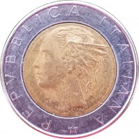 Монета Италия 500 лир 1985