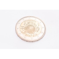 Монета Люксембург 2 евро 2012 10 лет наличному обращению евро