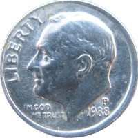 США 10 центов 1988