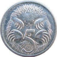 Монета Австралия 5 центов 2002