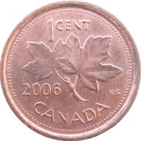 Монета Канада 1 цент 2006