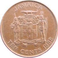 Монета Ямайка 10 центов 1995