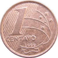 Монета Бразилия 1 сентаво 1999