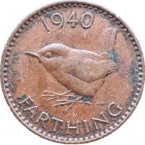 Монета Великобритания 1 фартинг 1940