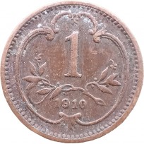 Монета Австрия 1 геллер 1910