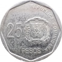Монета Доминиканская республика 25 песо 2005
