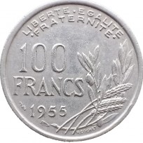 Франция 100 франков 1955