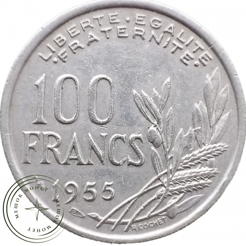 Франция 100 франков 1955 — 36813921-2