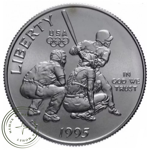 США 1/2 доллара 1995 XXVI летние Олимпийские Игры в Атланте 1996 - Бейсбол