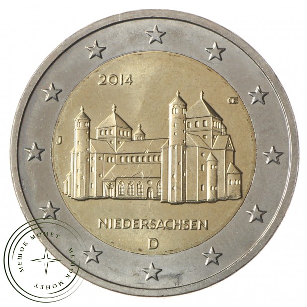 Германия 2 евро 2014 Нижняя Саксония (Церковь Св. Михаэля в Хильдесхайме)