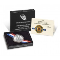 Монета США 50 центов 2019 Американский легион PROOF