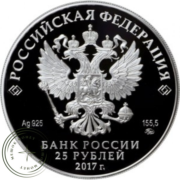 25 рублей 2017 Житенный монастырь