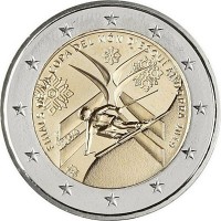 Монета Андорра 2 евро 2019 Финал Кубка мира по горнолыжному спорту (Буклет)