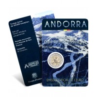 Монета Андорра 2 евро 2019 Финал Кубка мира по горнолыжному спорту (Буклет)