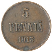 Монета 5 пенни 1913