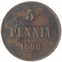 Монета 5 пенни 1898